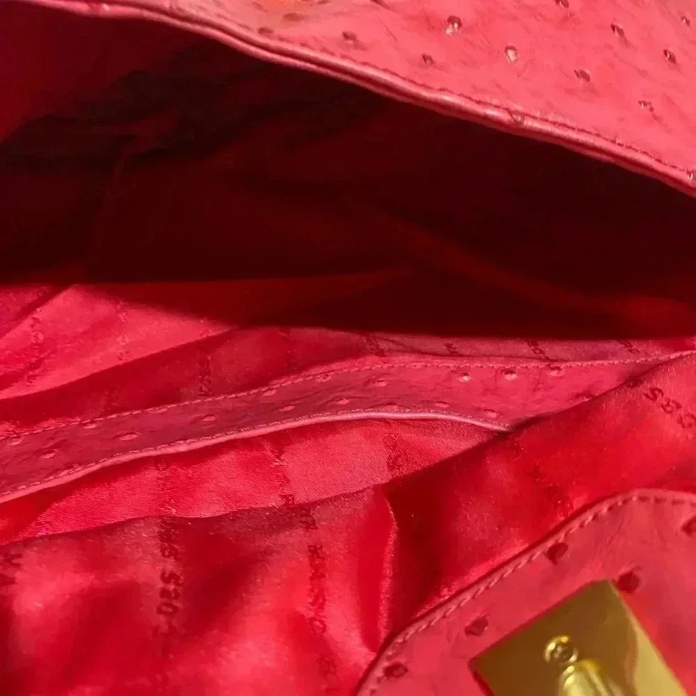 Marc by Marc Jacobs coral embossed leather satchel handbag